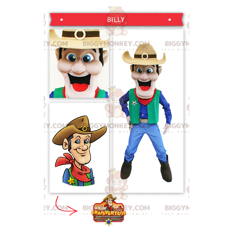 Στολή μασκότ BIGGYMONKEY™ Cowboy Wild West - Biggymonkey.com