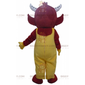 BIGGYMONKEY™ Costume da mascotte Red Imp Devil in tuta gialla -