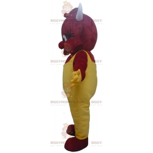 BIGGYMONKEY™ Costume da mascotte Red Imp Devil in tuta gialla -