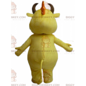 BIGGYMONKEY™ Yellow and White Bull Cow Mascot Costume –