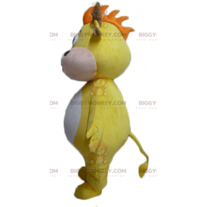 BIGGYMONKEY™ Costume mascotte mucca toro giallo e bianco -