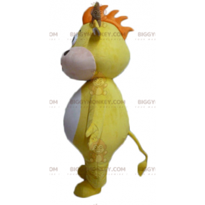 Costume de mascotte BIGGYMONKEY™ de vache jaune et blanche de