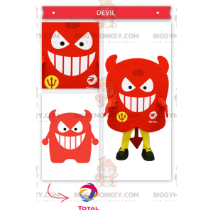 Costume de mascotte BIGGYMONKEY™ de diable tout rouge -