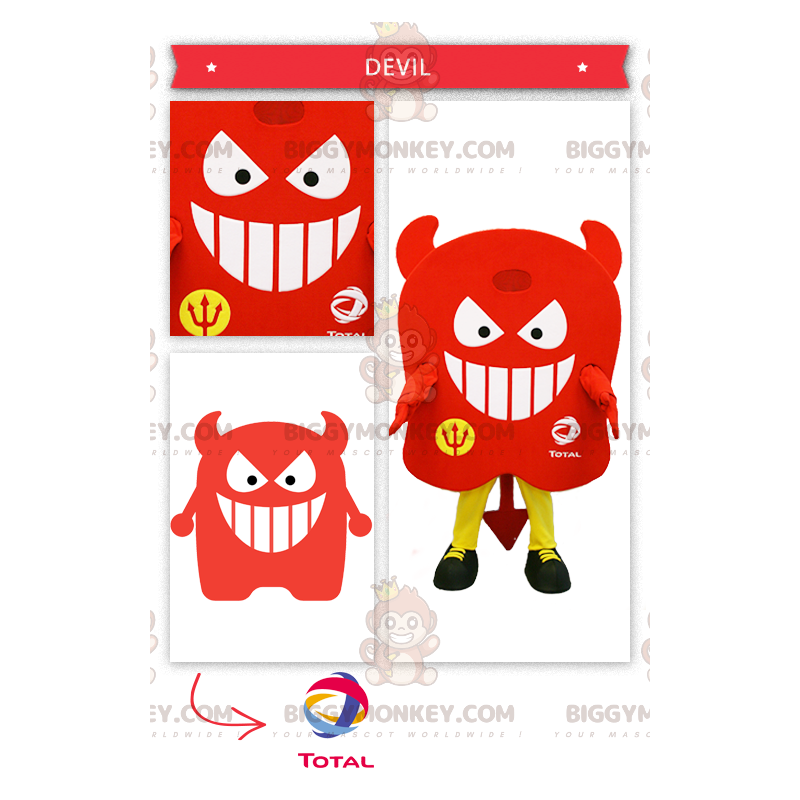 Costume de mascotte BIGGYMONKEY™ de diable tout rouge -