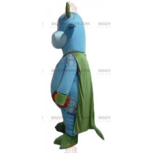 Blaue und grüne Kuh BIGGYMONKEY™ Maskottchen-Kostüm mit Glocke