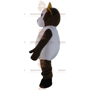 Costume de mascotte BIGGYMONKEY™ de vache marron et blanche