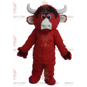 BIGGYMONKEY™ Costume da mascotte da mucca rossa e nera tutta