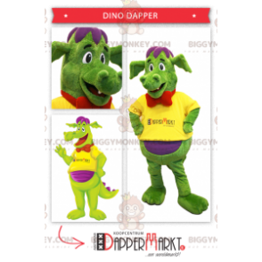 Costume da dinosauro colorato BIGGYMONKEY™ mascotte -