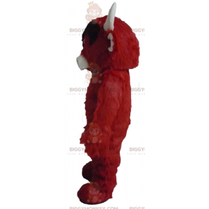BIGGYMONKEY™ All Hairy Red Black and White Cow Mascot Costume –