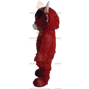 BIGGYMONKEY™ All Hairy Red Black and White Cow Mascot Costume -