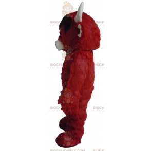BIGGYMONKEY™ Kostým maskota chlupaté červené černé a bílé krávy