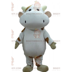 Giant White and Brown Cow BIGGYMONKEY™ Mascot Costume -