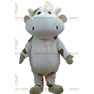 Traje de mascote gigante de vaca branca e marrom BIGGYMONKEY™ –