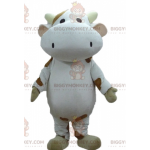 Giant White and Brown Cow BIGGYMONKEY™ Mascot Costume –