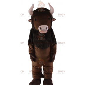 Kostým maskota BIGGYMONKEY™ Hnědý bizon s růžovými rohy –