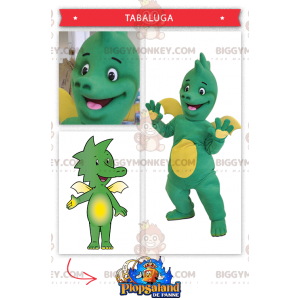 Disfraz de mascota dragón bebé verde y amarillo BIGGYMONKEY™ -