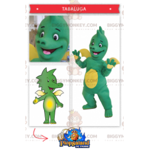 Disfraz de mascota dragón bebé verde y amarillo BIGGYMONKEY™ -