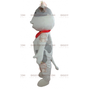 Costume de mascotte BIGGYMONKEY™ de vache blanche et grise