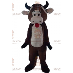 BIGGYMONKEY™ Disfraz de Mascota de Vaca Rosa y Marrón Gigante y