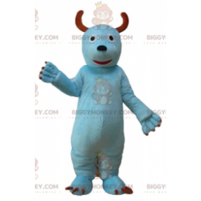 Fantasia de mascote de cachorro canguru de vaca azul