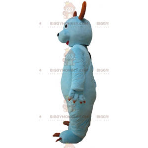 Blauwe koe kangoeroehond BIGGYMONKEY™ mascottekostuum -