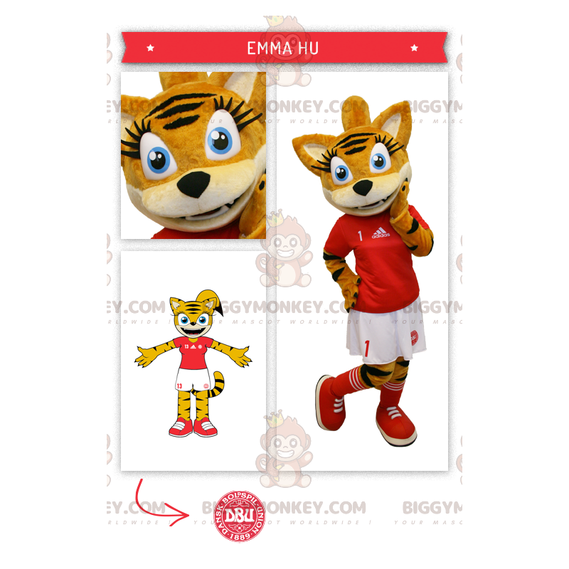 BIGGYMONKEY™ Oranje Tabby Cat-mascottekostuum in