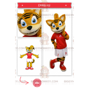 BIGGYMONKEY™ Oranje Tabby Cat-mascottekostuum in