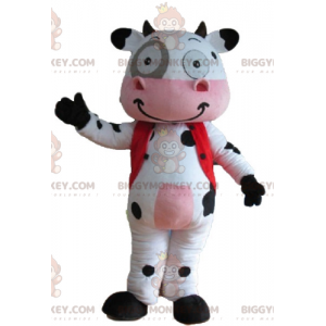 Costume mascotte BIGGYMONKEY™ mucca bianca e nera molto