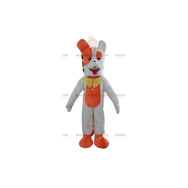 Kostým maskota obřího oranžovobílého psa BIGGYMONKEY™ –