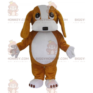 Traje de mascote BIGGYMONKEY™ para cachorro marrom e branco