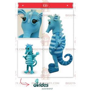 Kaksisävyinen Blue Seahorse BIGGYMONKEY™ maskottiasu -