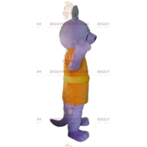 Kostým maskota Purple Wolf BIGGYMONKEY™ v oranžovém obleku –