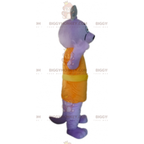 Costume da mascotte BIGGYMONKEY™ lupo viola vestito con abito