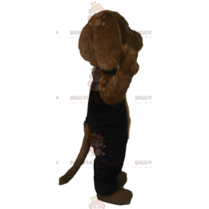 Costume de mascotte BIGGYMONKEY™ de chien marron tout poilu en