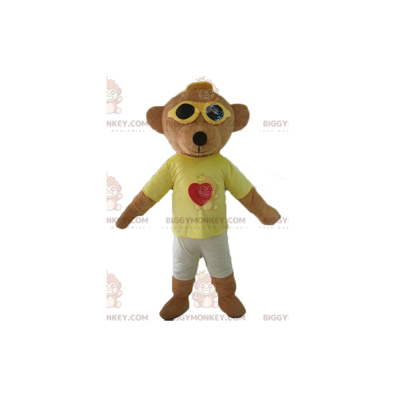 Disfraz de mascota Brown Teddy BIGGYMONKEY™ con atuendo