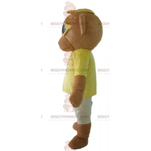 Kostým hnědého Teddyho BIGGYMONKEY™ maskota v barevném outfitu