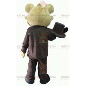 BIGGYMONKEY™ Mascottekostuum van beige koala in bruin pak met