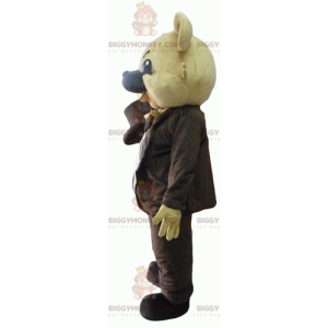 BIGGYMONKEY™ maskotkostume af beige koala i brunt jakkesæt med