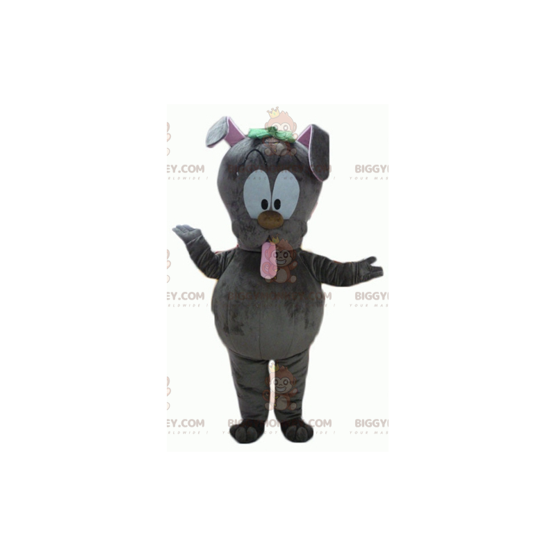 Costume de mascotte BIGGYMONKEY™ de lapin gris qui tire la