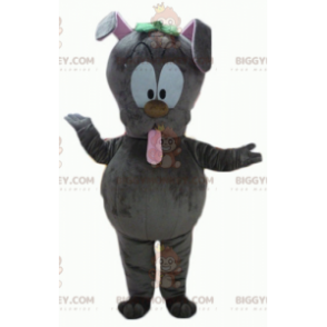 Costume de mascotte BIGGYMONKEY™ de lapin gris qui tire la