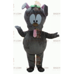 Grey Bunny Out Tongue BIGGYMONKEY™ maskottiasu - Biggymonkey.com