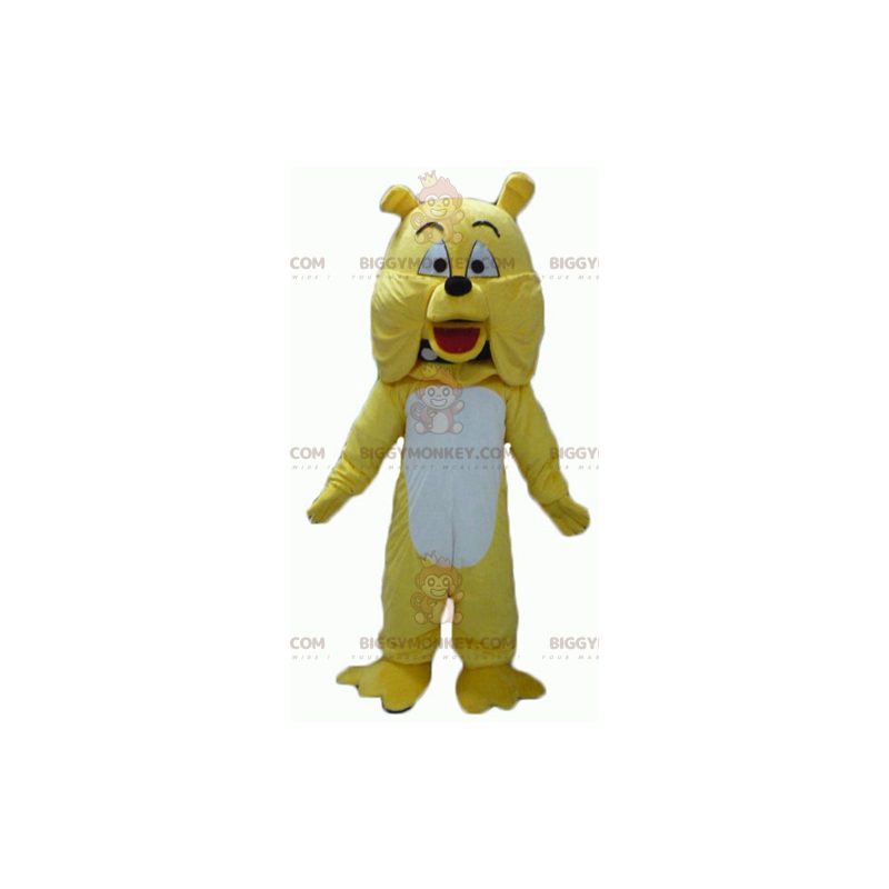 BIGGYMONKEY™ Giant Yellow and White Dog Bulldog Mascot Costume