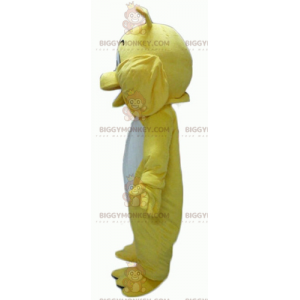 BIGGYMONKEY™ Gigantisch geel en wit Bulldog-mascottekostuum -
