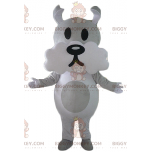 Costume de mascotte BIGGYMONKEY™ de chien gris et blanc mignon