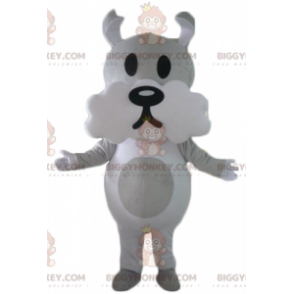 Costume de mascotte BIGGYMONKEY™ de chien gris et blanc mignon