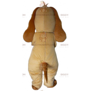 BIGGYMONKEY™ maskotkostume Brun hund med kæmpe hvid knogle -