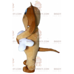 BIGGYMONKEY™ Costume da mascotte Cane marrone con osso bianco