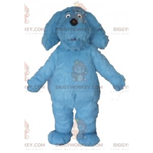 Costume de mascotte BIGGYMONKEY™ de chien bleu tout poilu