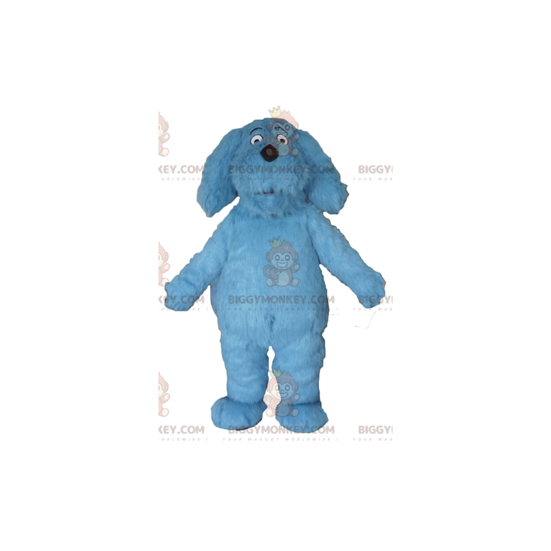 Costume de mascotte BIGGYMONKEY™ de chien bleu tout poilu