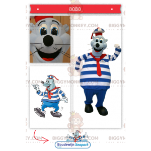 BIGGYMONKEY™ Sea Lion Mascot Costume In Sailor Outfit –